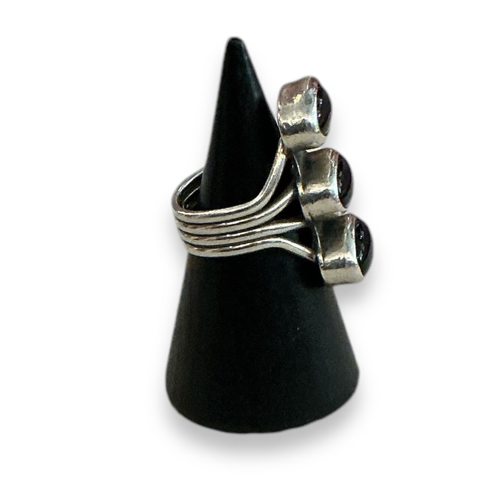 Sterling Silver RING 925 Onyx vintage SAM PIASO Artist 5.5 5.75 NAVAJO 1980s 80s